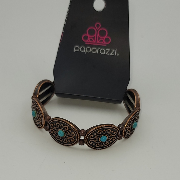 Paparazzi turquoise copper West wishes bracelet - Picture 2 of 4